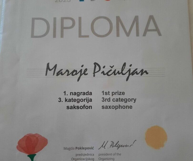 Maroje Pičuljan osvojio 1. mjesto na međunarodnom natjecanju Daleki akordi